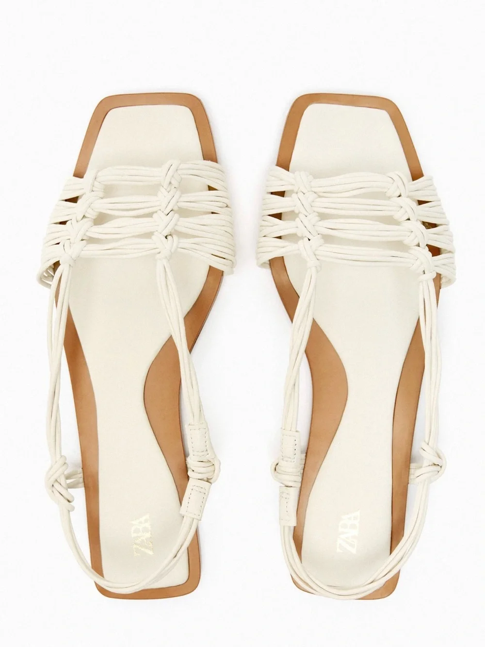 Zara White Knotted Sandals - Picture 3 of 8